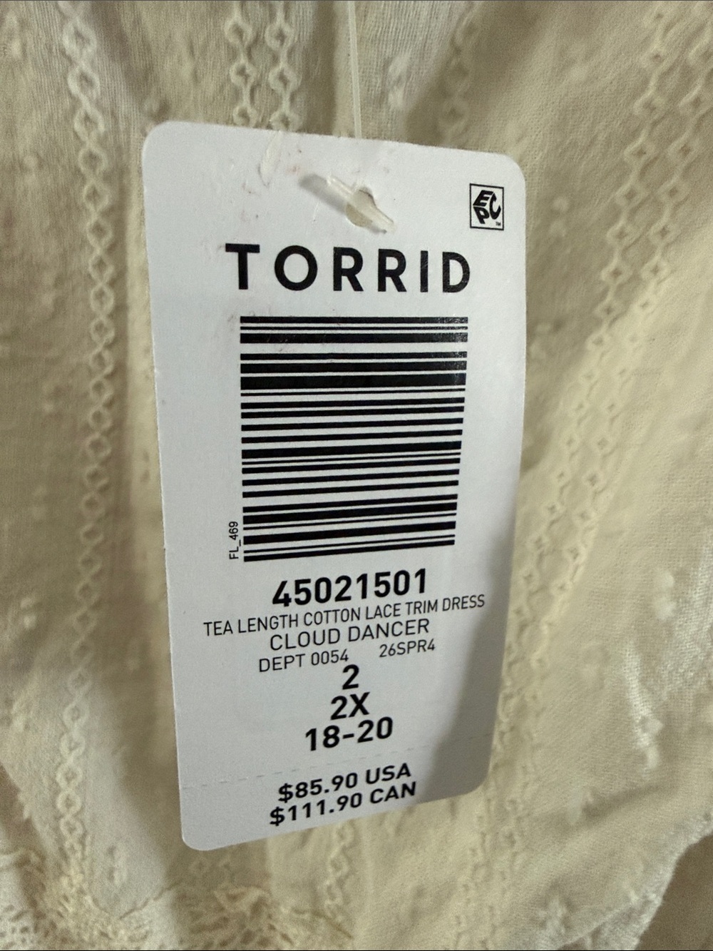 torrid Cream Lace-Trim Maxi Dress - Picture 6 of 6